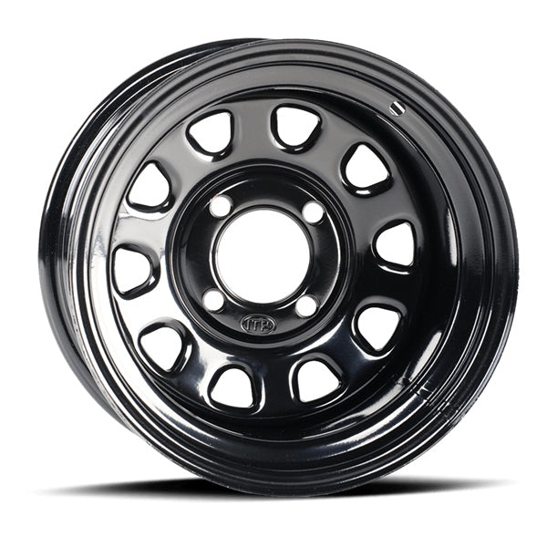 12X7 4/156 4+3 DELTA GLOSS BK WHEEL ITP