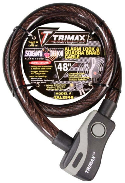 STEEL CABLE W/ALARM LOCK 48 X25MM