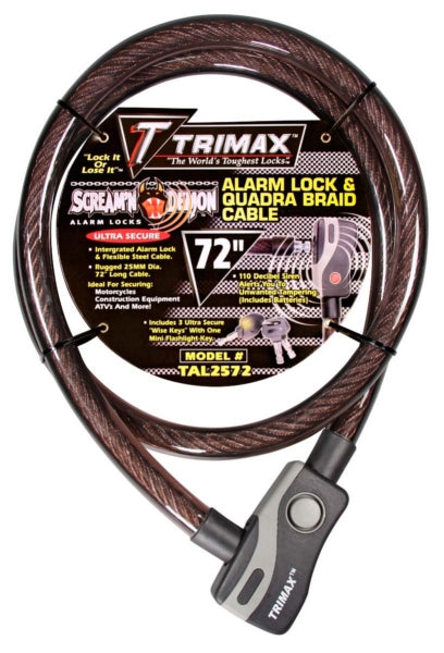 STEEL CABLE W/ALARM LOCK 72 X25MM