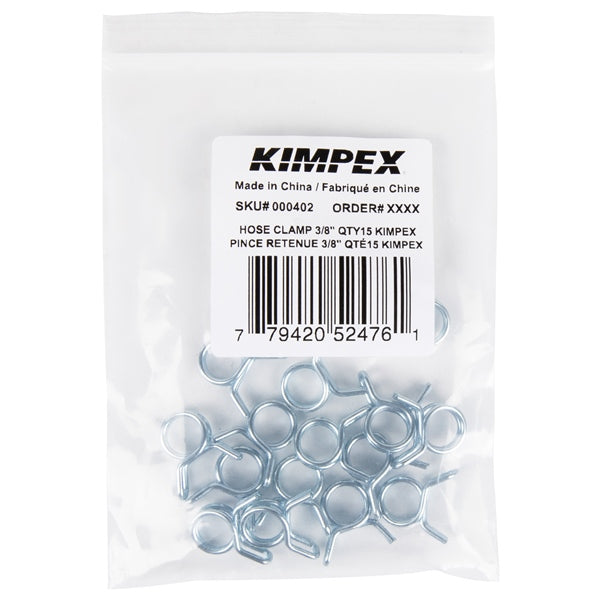 FUEL LINE HOSE CLAMP 3/8 QTY15 KIMPEX