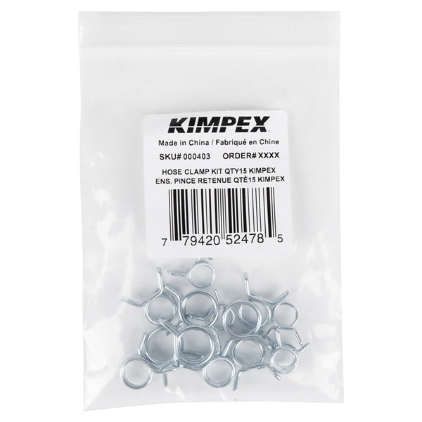 FUEL LINE HOSE CLAMP KIT QTY15 KIMPEX