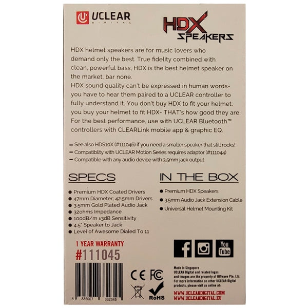 HELMET SPEAKER HDX UCLEAR