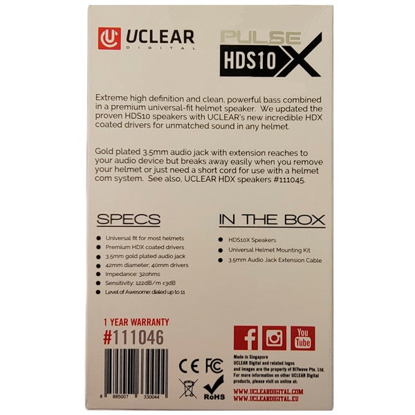 HELMET SPEAKER HDS10X UCLEAR