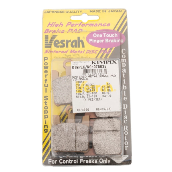 VD-354JL VESRAH BRAKE PAD FT KAWA