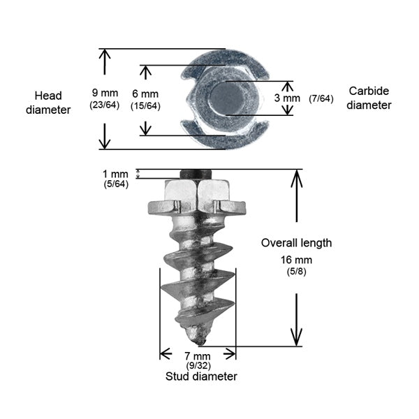 TIRE STUDS 25MM SHOULDER BOX 1000