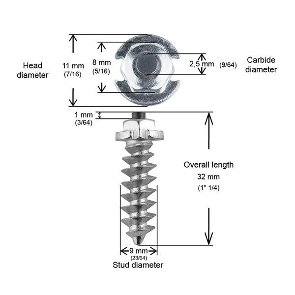 STUDS SHOULDER 30MM BOX 100