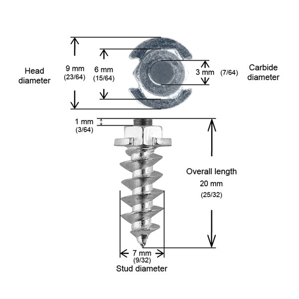 STUDS SHOULDER 18MM BOX 1000