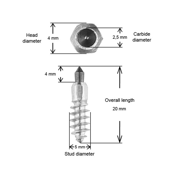 TIRE STUD 20MM QTY200 IGRIP