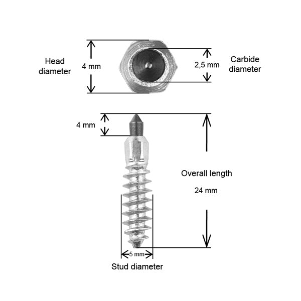 TIRE STUD 24MM QTY1000 IGRIP
