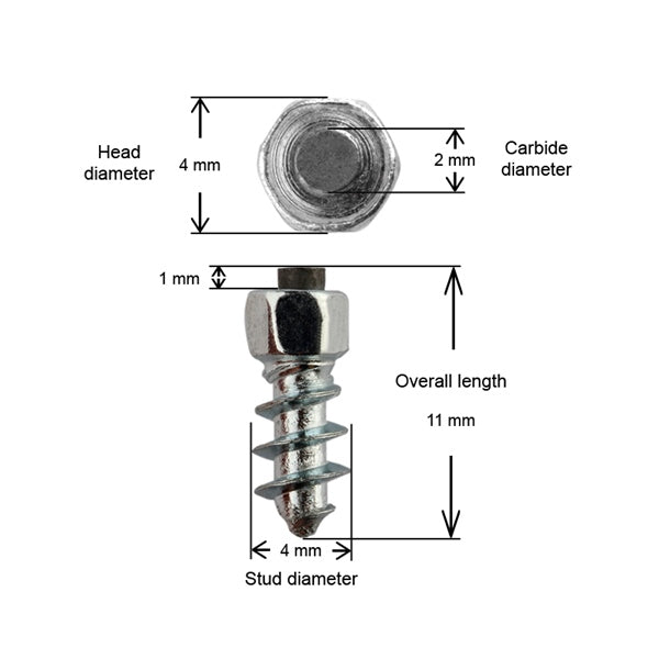 TIRE STUDS 11MM BOX 200