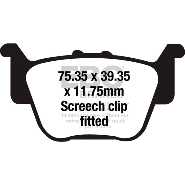 FA714R EBC BRAKE PAD RR/LF KAWA