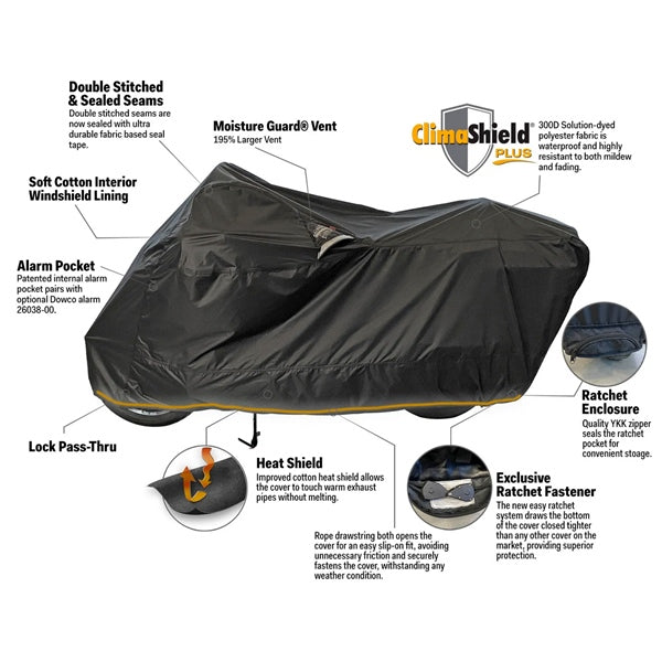 COVER MOTO WEATHERALL PLUS BK 2XL DOWCO