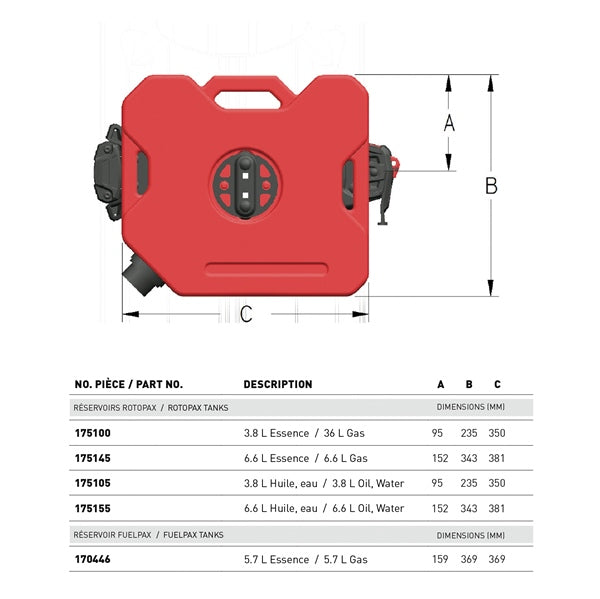 WATER/OIL PACK 1 GAL ROTOPAX