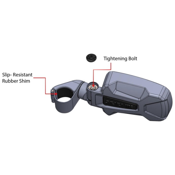 SIDE VIEW MIRROR PURSUIT 1.75 IN CLAMP