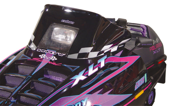 WINDSHIELD LOW 11.5" BK W/WH CHECK POL