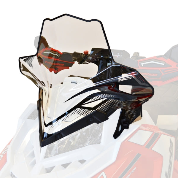 WINDSHIELD POL MID 18.5" CLEAR W/BK GRAP