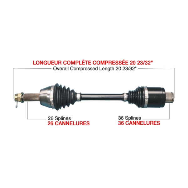 AXLE COMPL HD POL TRAKMOTIVE