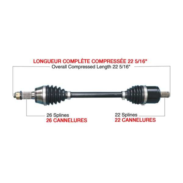 AXLE COMPL HD POL TRAKMOTIVE
