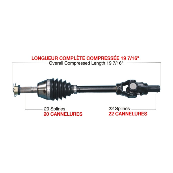 AXLE COMPL HD POL TRAKMOTIVE