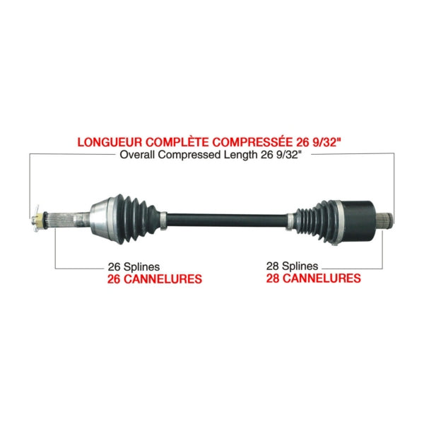 AXLE COMPL HD POL TRAKMOTIVE