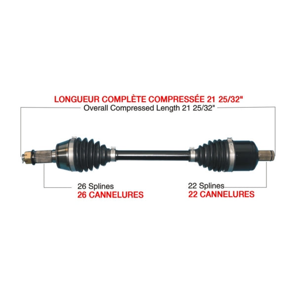 AXLE COMPL HD POL TRAKMOTIVE