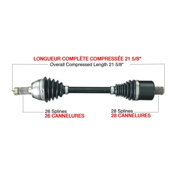 AXLE COMPL HD POL TRAKMOTIVE