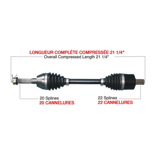 AXLE COMPL HD POL TRAKMOTIVE