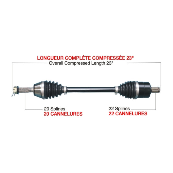 AXLE COMPL HD POL TRAKMOTIVE