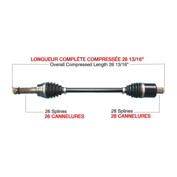AXLE COMPL HD POL TRAKMOTIVE