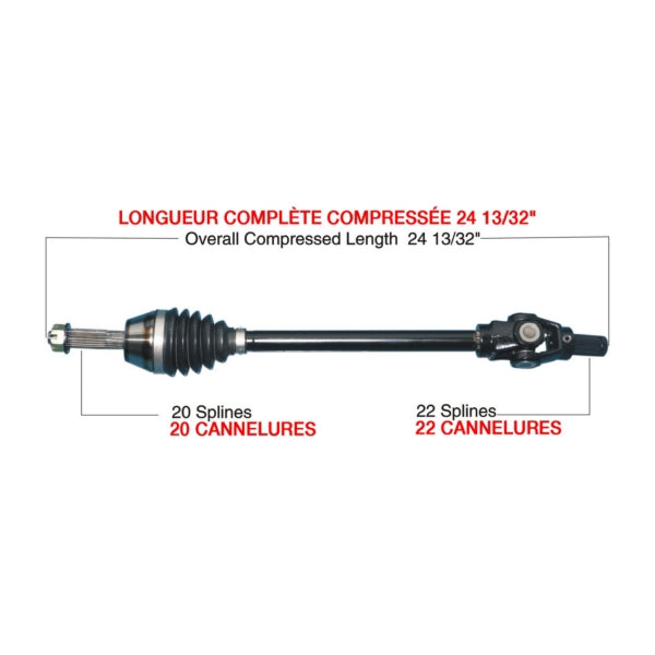 AXLE COMPL HD POL TRAKMOTIVE