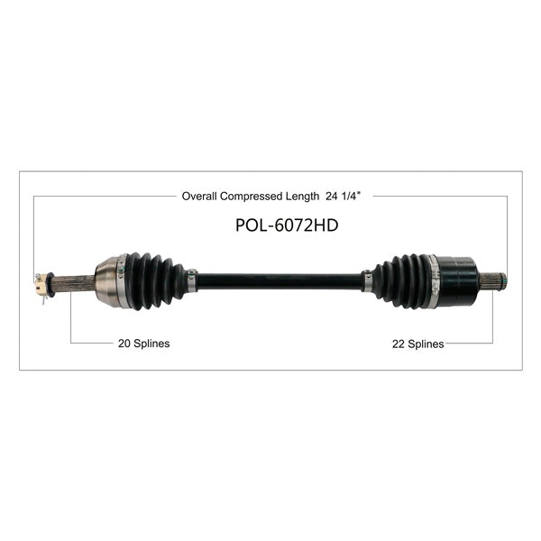 AXLE COMPL HD POL TRAKMOTIVE