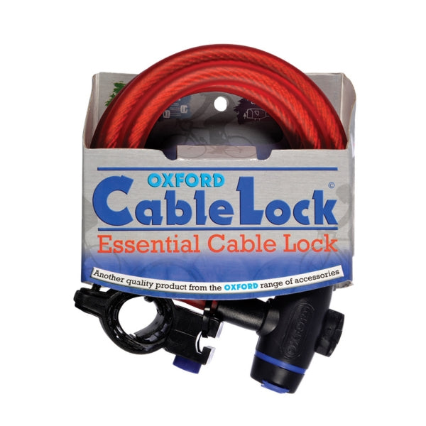 CABLE LOCK 1,8MX12MM RED OXFORD