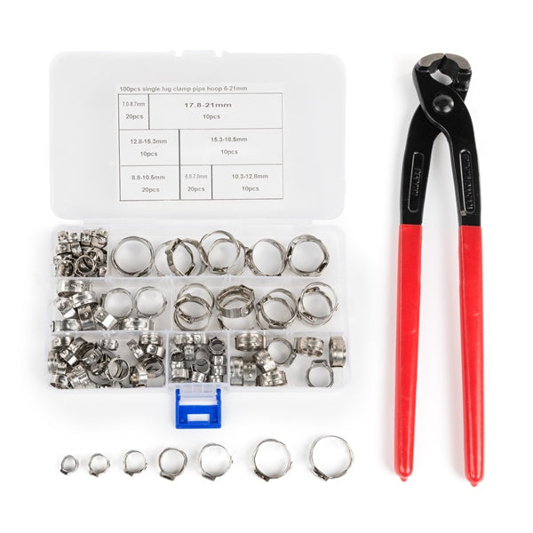 STEPLESS CLAMP KIT W/TOOL 6-21MM 100PCS