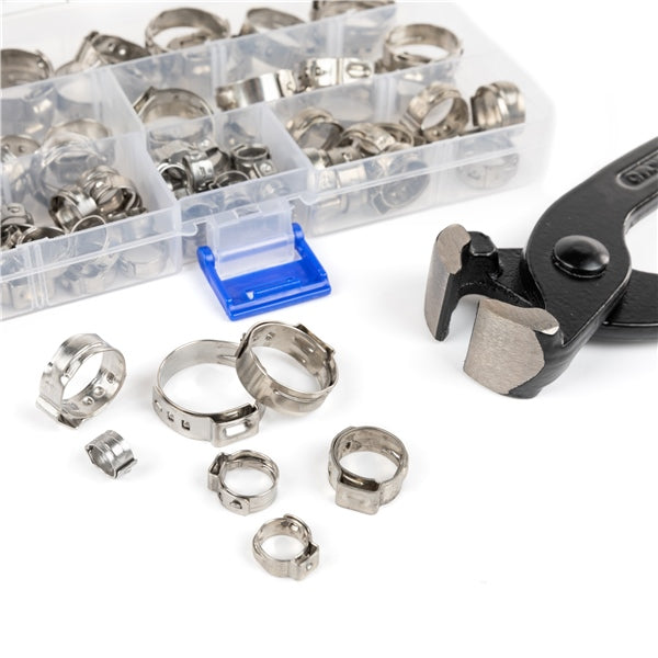 STEPLESS CLAMP KIT W/TOOL 6-21MM 100PCS