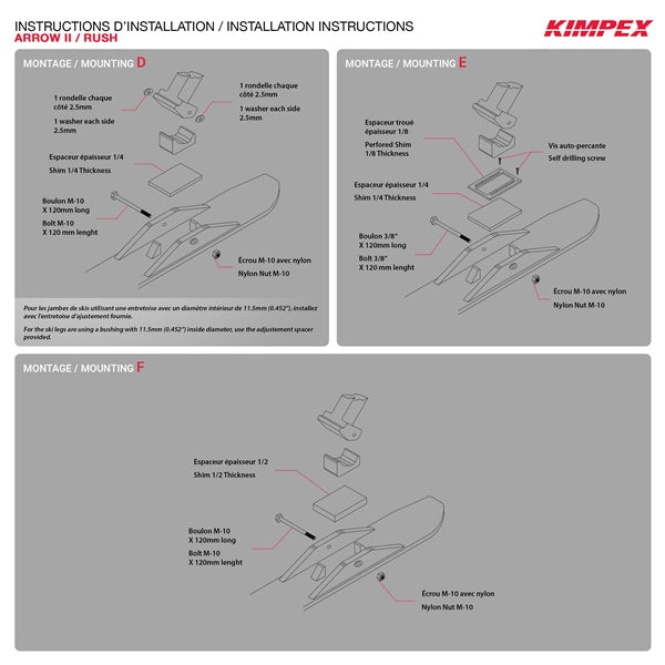SKI ADAPTER KIT RUSH/ARROW II