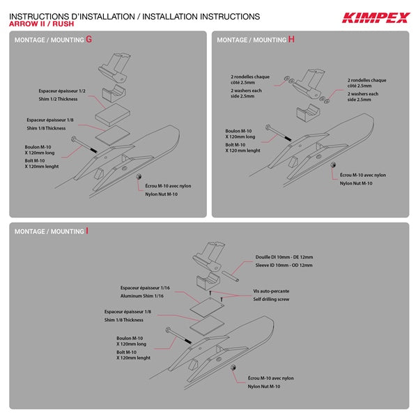 SKI ADAPTER KIT RUSH/ARROW II