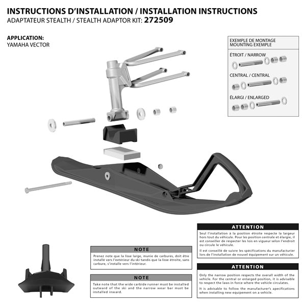 SKI ADAPTER KIT STEALTH YAM