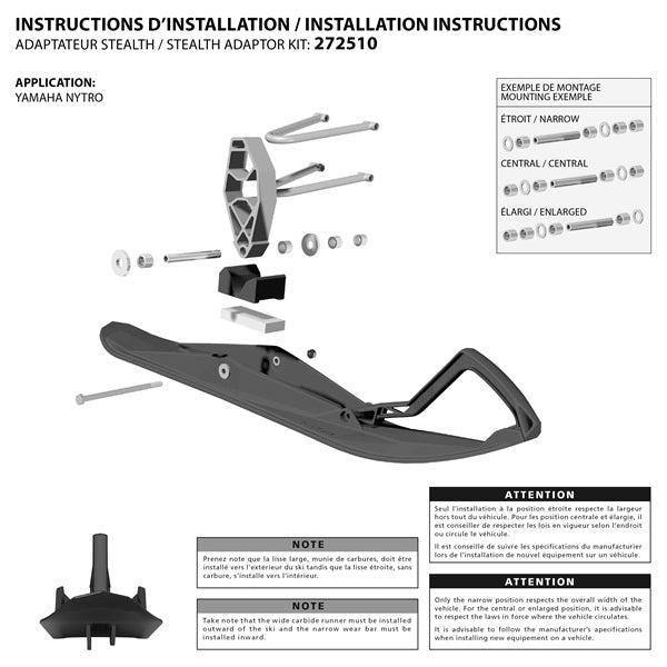 SKI ADAPTER KIT STEALTH YAM