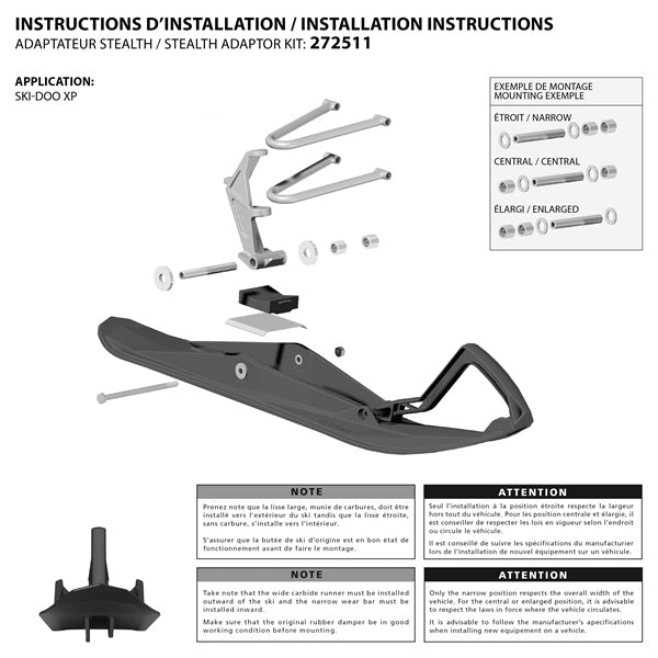 SKI ADAPTER KIT STEALTH BRP