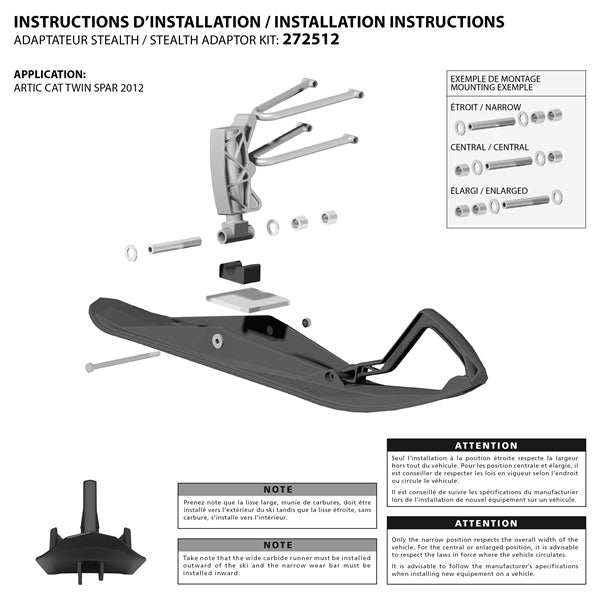 SKI ADAPTER KIT STEALTH A/C