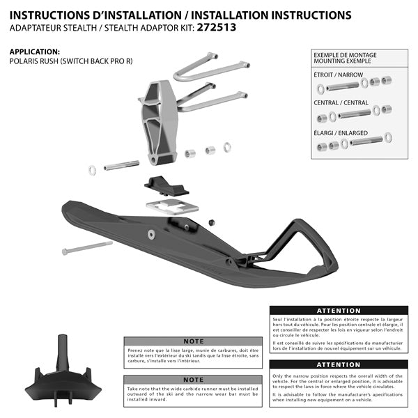 SKI ADAPTER KIT STEALTH POL