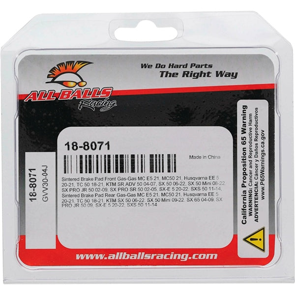 18-8071 BRAKE PAD ALL BALLS