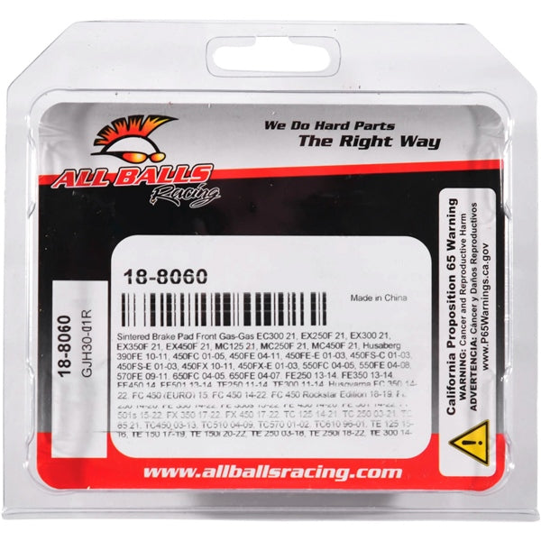 18-8060 BRAKE PAD ALL BALLS