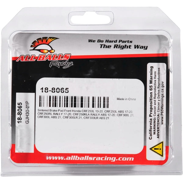18-8065 BRAKE PAD ALL BALLS