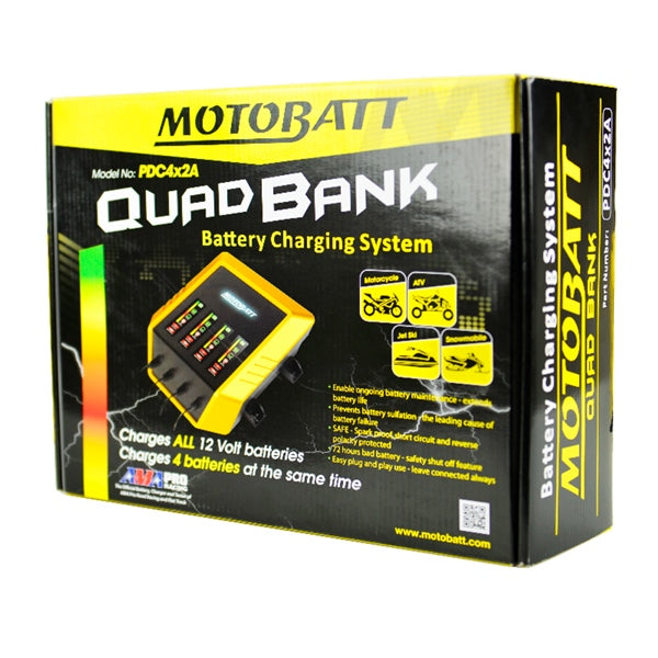 BATTERY CHARGER 2A 4 BANK MOTOBATT