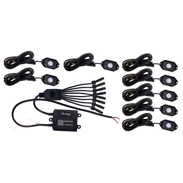 ROCK LIGHT RGB/WH 8 PCS QUAKELED