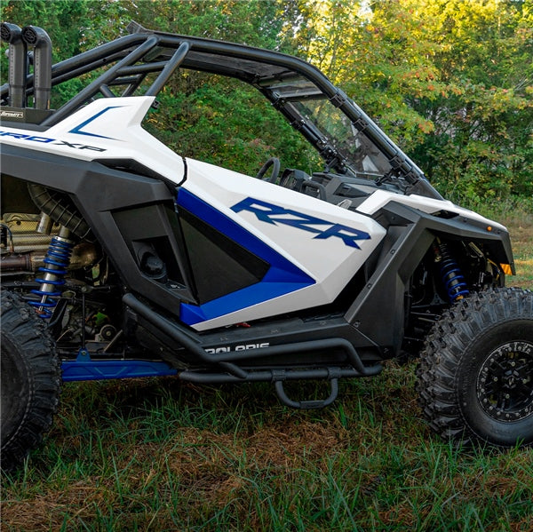 NERF BAR W/STEP POL SUPERATV