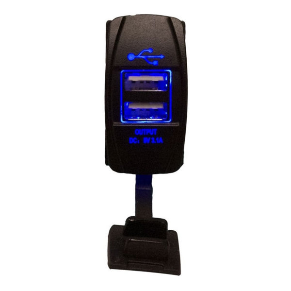 SWITCH ROCKER USB CHARGING BL