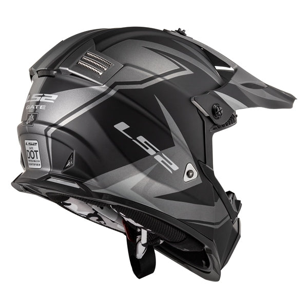 HELM GATE TWO FACE TIT/BK MAT M LS2
