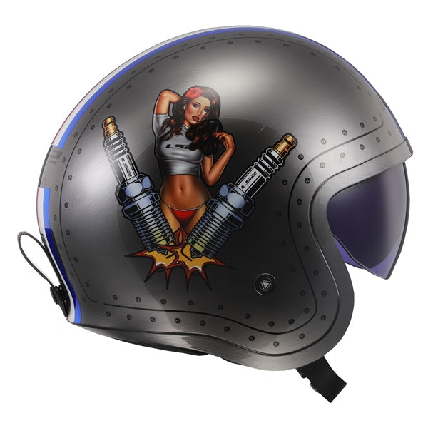 HELM SPITFIRE SPARK BRUSHED ALLOY XL